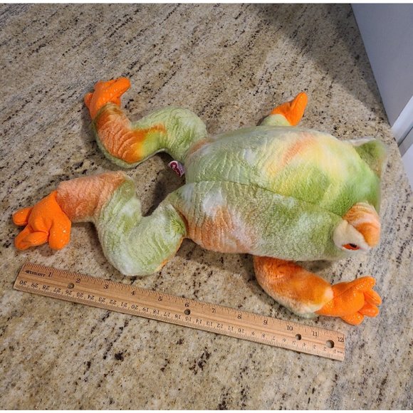TY Beanie Buddies 2000 Prince the Frog 13" Orange Green - Picture 10 of 11